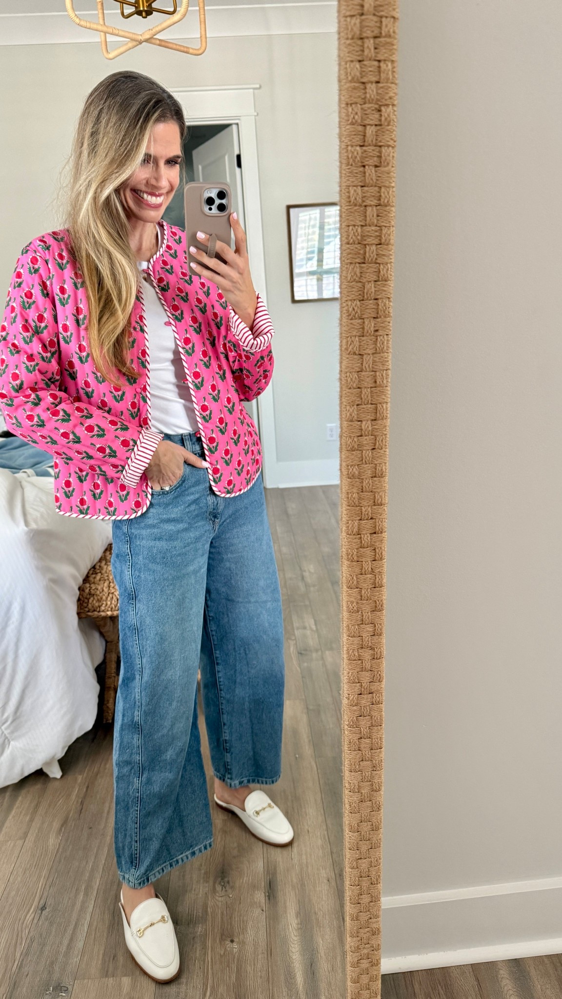 Floral jacket, white tee, the best jeans and some white mules 

#LTKSaleAlert #LTKSeasonal #LTKootd