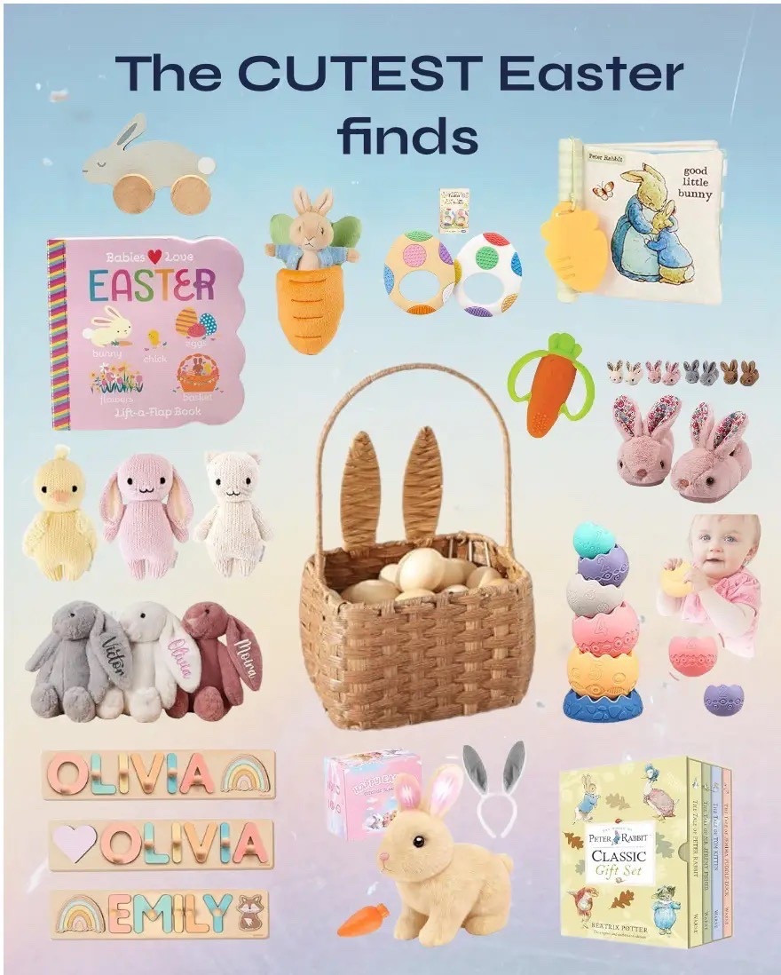The CUTEST Easter finds you didn’t know you needed 🐰🥕✨ 
Soft bunnies, sweet books, and the most adorable basket fillers — I’m obsessed. Perfect for creating a magical little Easter morning 🤍 
#easterbasketideas #easterfinds #momlife #toddlermust #babyeaster

#LTKmomlife #LTKSaleAlert