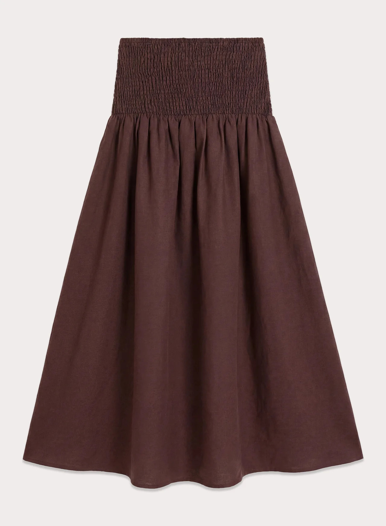 Women's Chocolate Shirred Drop Waist Maxi Skirt | Lowri | 4th & Reckless | 4th & Reckless