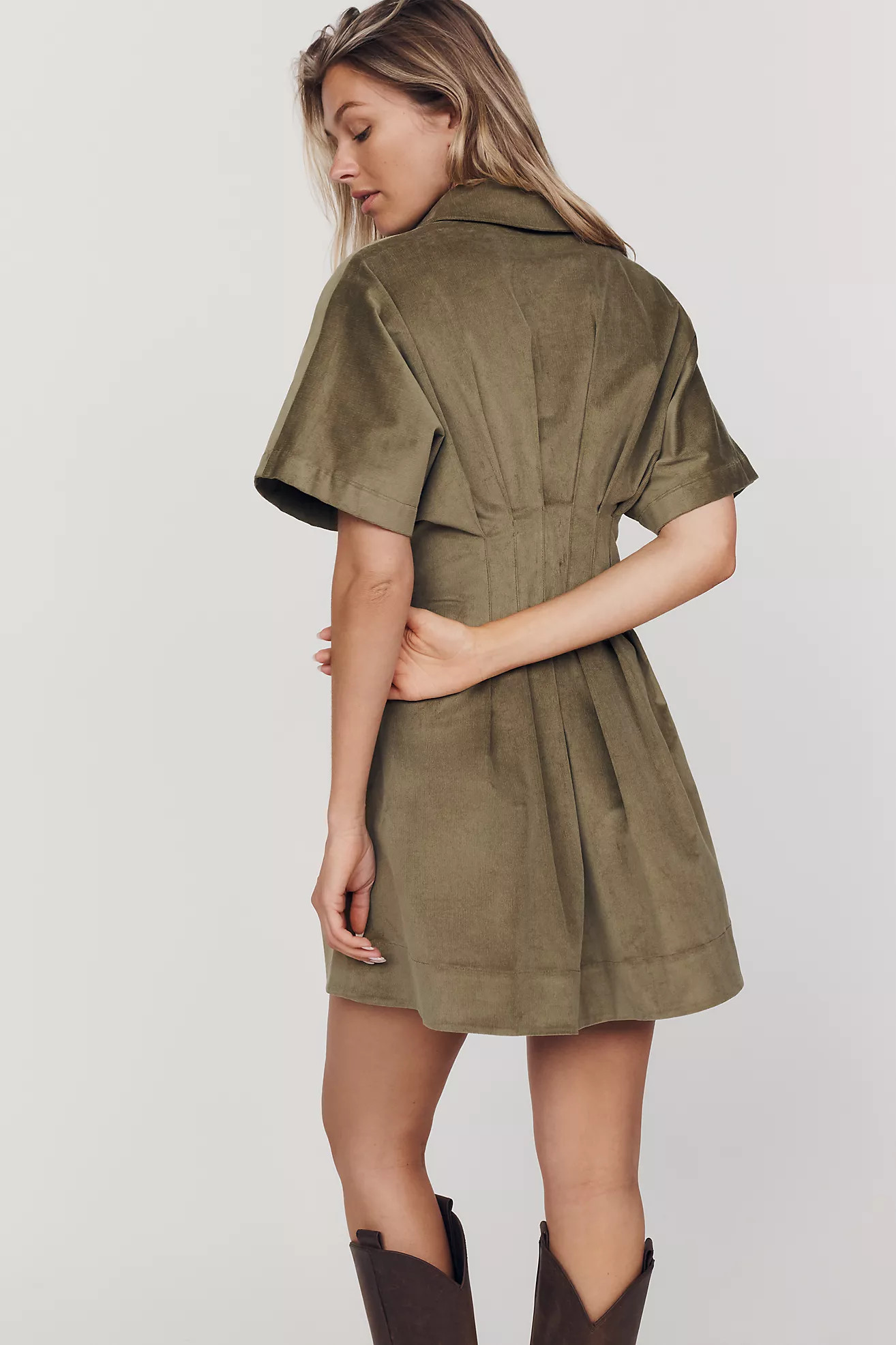 Exquise Tobie Corduroy Mini Shirtdress | Anthropologie (US)