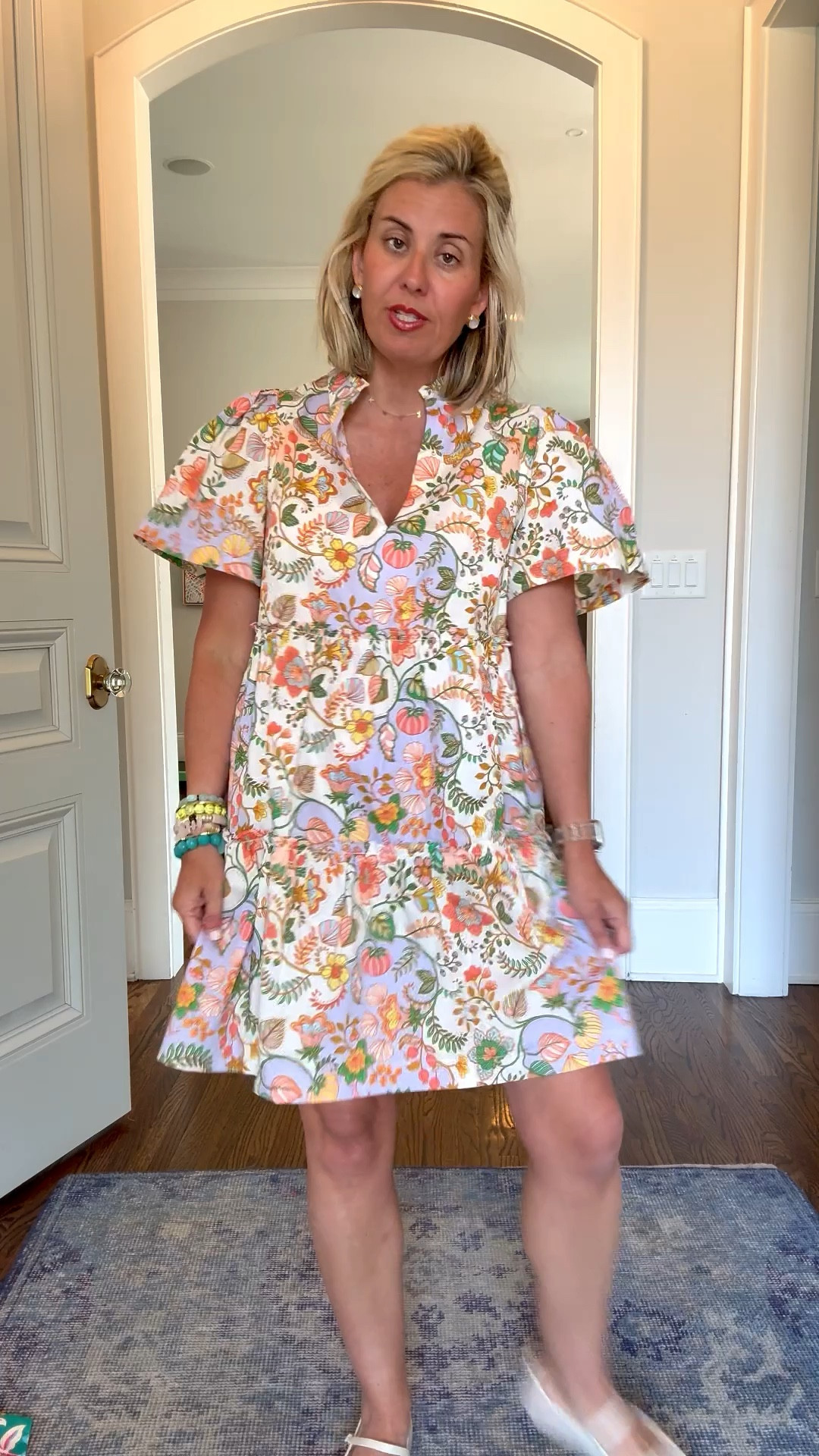 Goodness this floral print is a showstopper! This is so cute paired with these must-have mesh flats. I’m in small dress & 7 flats (I always size 1 down in flats) 

#LTKSeasonal #LTKdayinmylife #LTKOver40