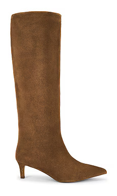 Free People Kiki Kitten Heel Boot in Tan Suede from Revolve.com | Revolve Clothing (Global)