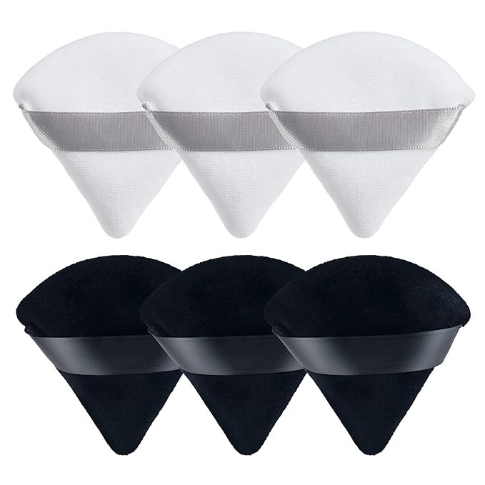 MOTZU 6 Pieces Powder Puff for Face Powder, Triangle Makeup Puff, Cotton Velour Triangle Face Puf... | Amazon (US)