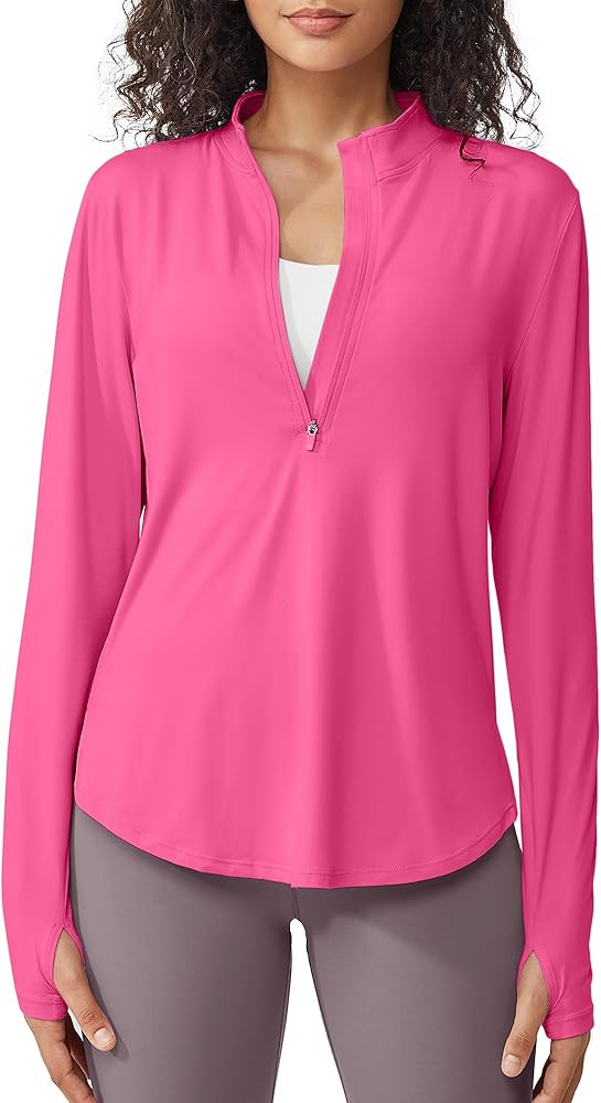 G4Free Womens UPF 50+ Sun Shirts Lightweight Golf Shirts Quick Dry Half Zip Workout Tops Running ... | Amazon (US)