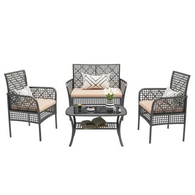 4 Pieces Outdoor Patio Furniture Set | Wayfair North America