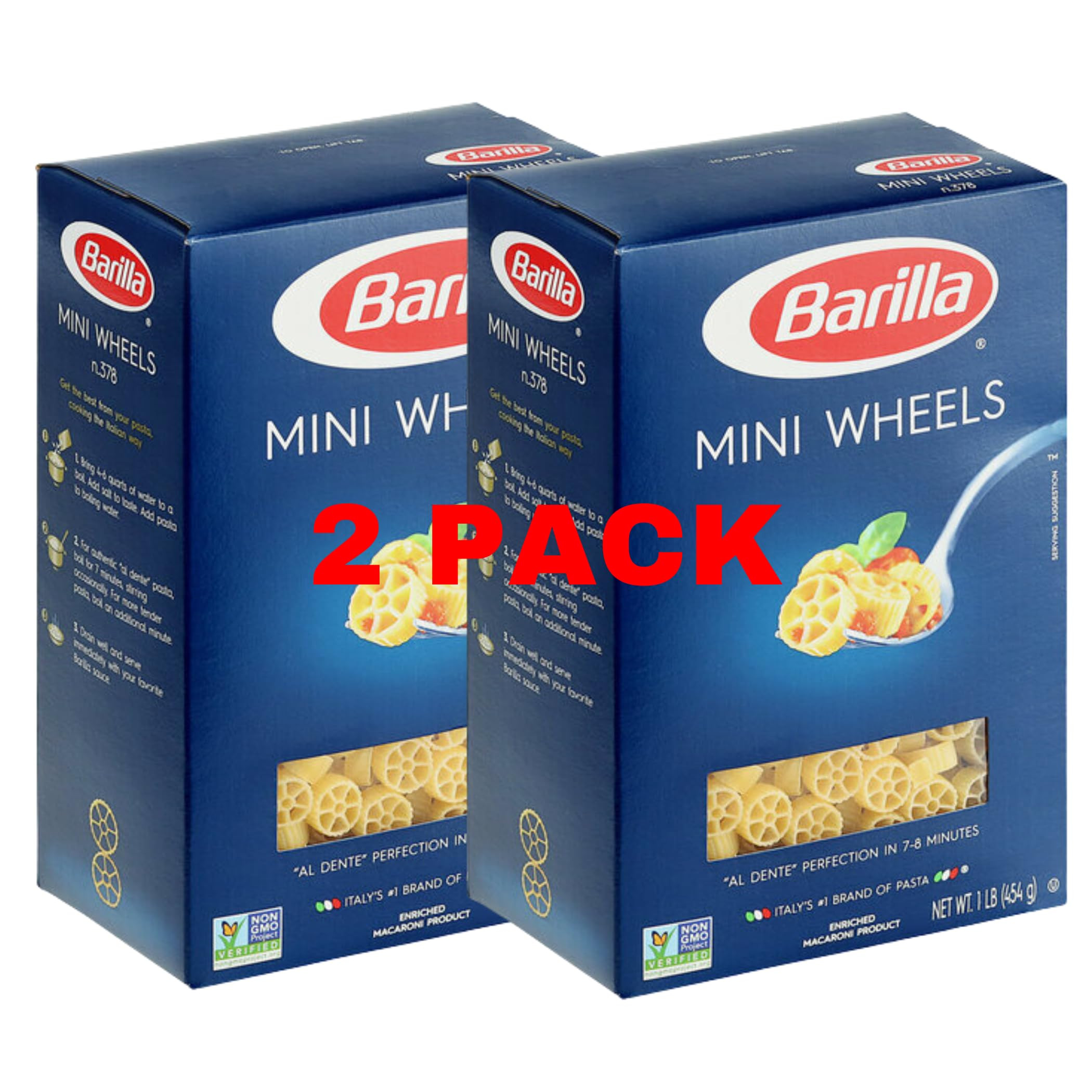 KIDU - Barilla Mini Wheels Pasta 16 Ounces Pack Of 2 (32 Ounces Total) | Amazon (US)