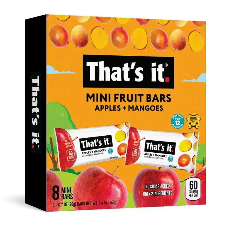 That's it. Gluten-Free Soft & Chewy Apple + Mango Fruit Bars, 0.7 oz, 8 Ct. Shelf Stable Box - Wa... | Walmart (US)