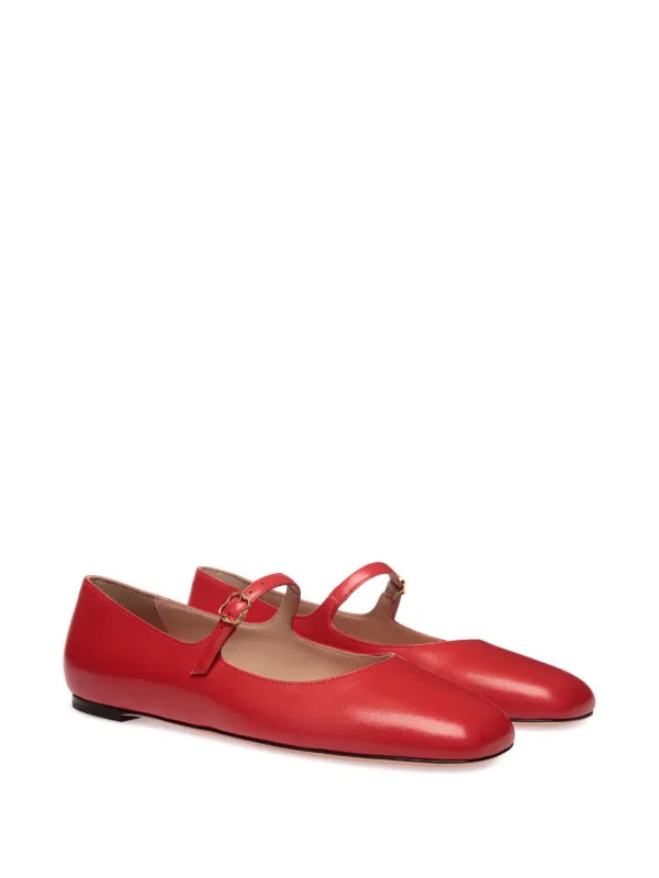 Bally Brushed Leather mary-jane Shoes | Red | FARFETCH UK | Farfetch Global