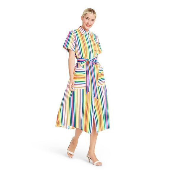 Striped Short Sleeve Shirtdress - Christopher John Rogers for Target | Target