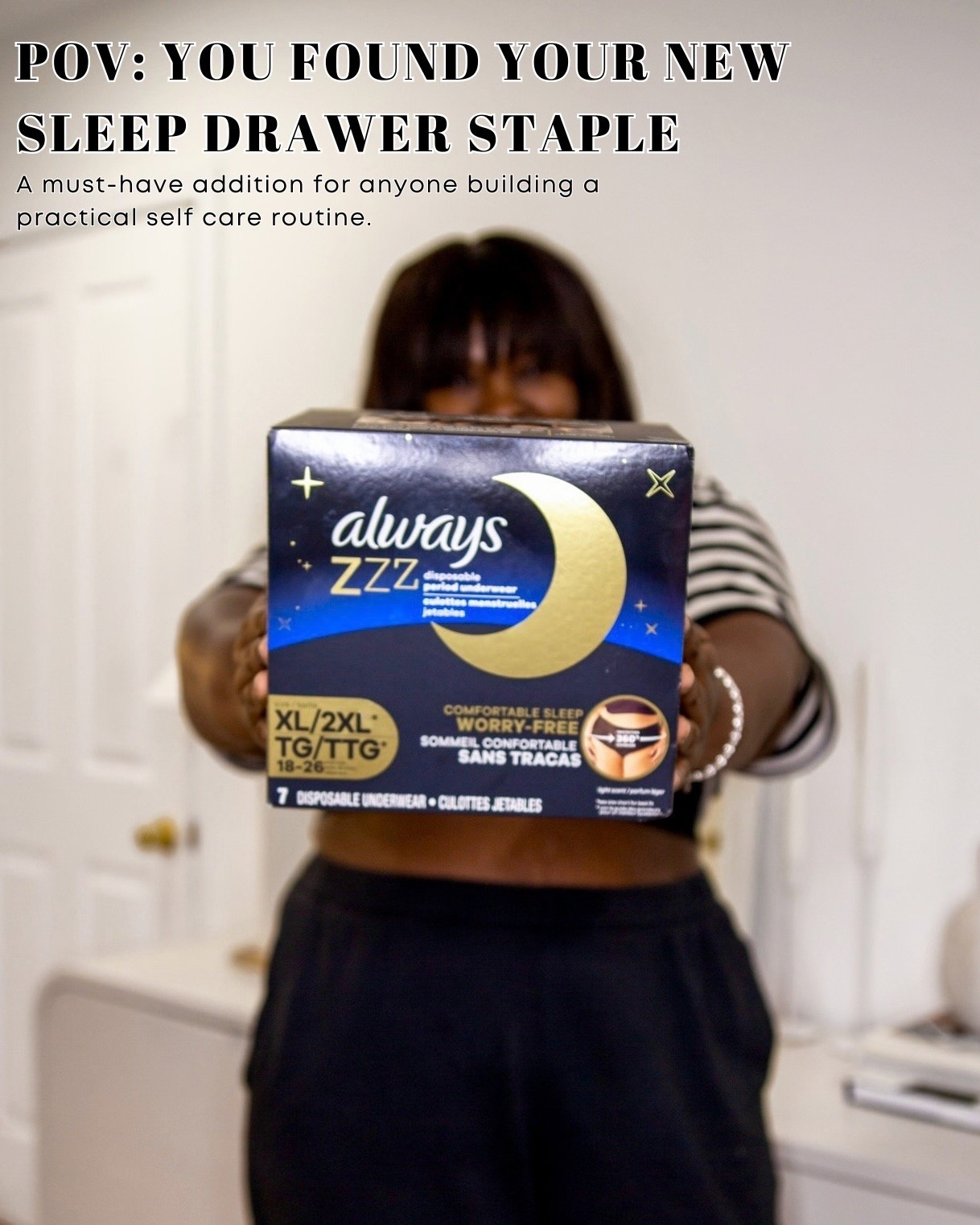 Some essentials are not exciting until you realize how much easier they make life. Always ZZZ is made for comfortable nights and extra peace of mind. Always ZZZ overnight underwear, overnight protection, comfortable period products, sleep essentials, bedtime routine, self care essentials

#LTKBeauty #LTKHome #LTKmomlife