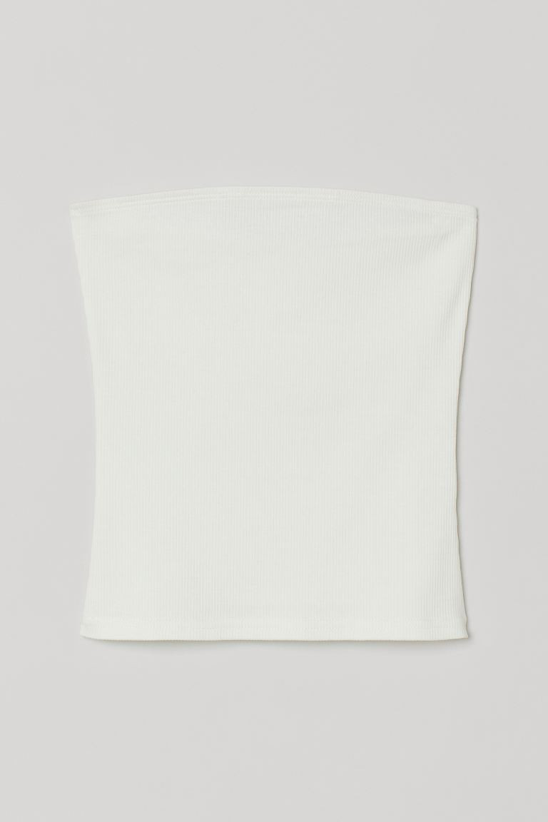 Tube top in ribbed cotton jersey with elasticized upper edge.CompositionCotton 95%, Spandex 5%Art... | H&M (US + CA)