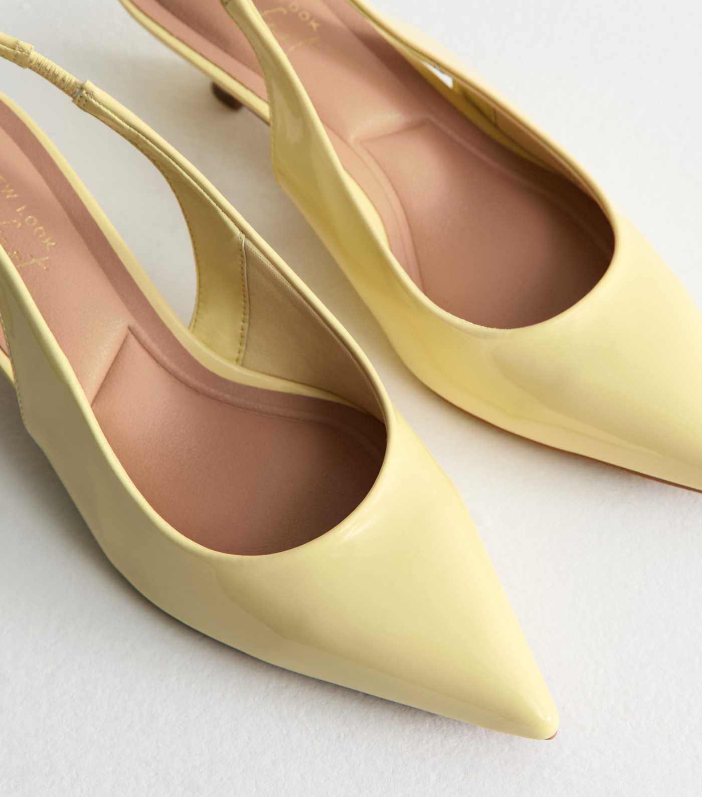 Yellow Faux Leather Slingback Kitten Heel Court Shoes
						
						Add to Saved Items
						Remov... | New Look (UK)