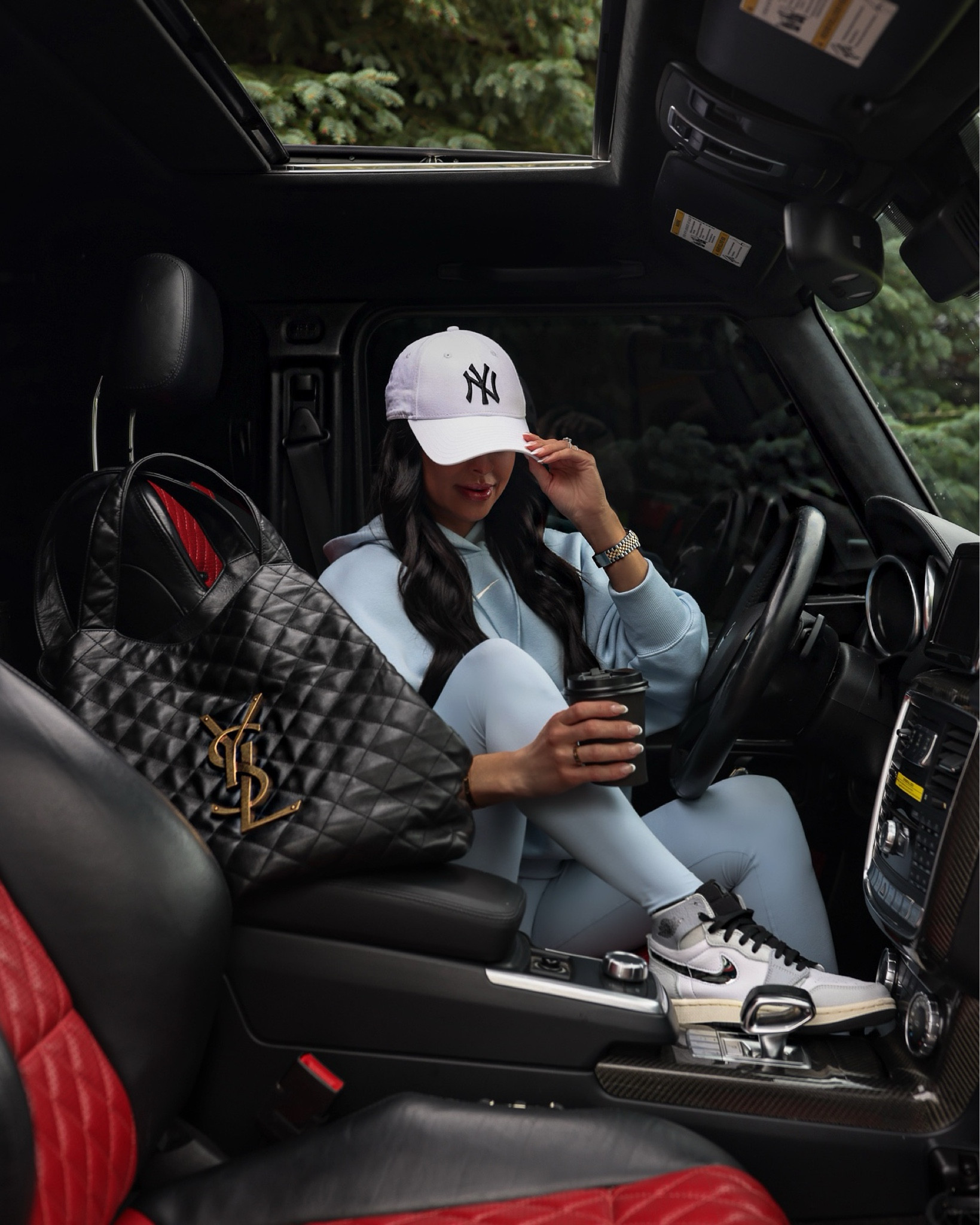 Casual weekend outfit 
Nike baby blue sweatshirt wearing an XS
Nike baby blue leggings wearing an XS
Nike Air Jordan sneakers run TTS


#LTKfitness #LTKfindsunder100 #LTKfindsunder50