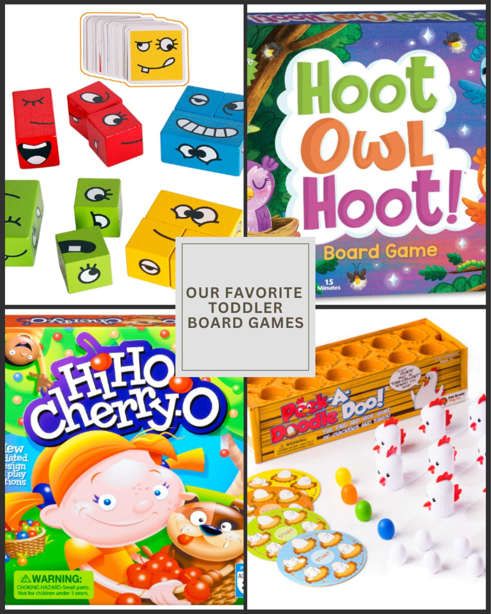 Today I am sharing my favorite toddler board games! 

We love family game night in our house. These games pictured here are some of my son’s favorite games to play.

I love hoot hoot owl because it is a cooperative play game. We work together to win!

The face matching game is great for fine motor skills and comprehension.

Hi Ho Cherry-O is great for counting practice.

peek a doodle do is great for memorization.

I have linked other board games we love in similar products.

These kid board games would also make a great gift! 

#LTKKids #LTKHome #LTKFamily