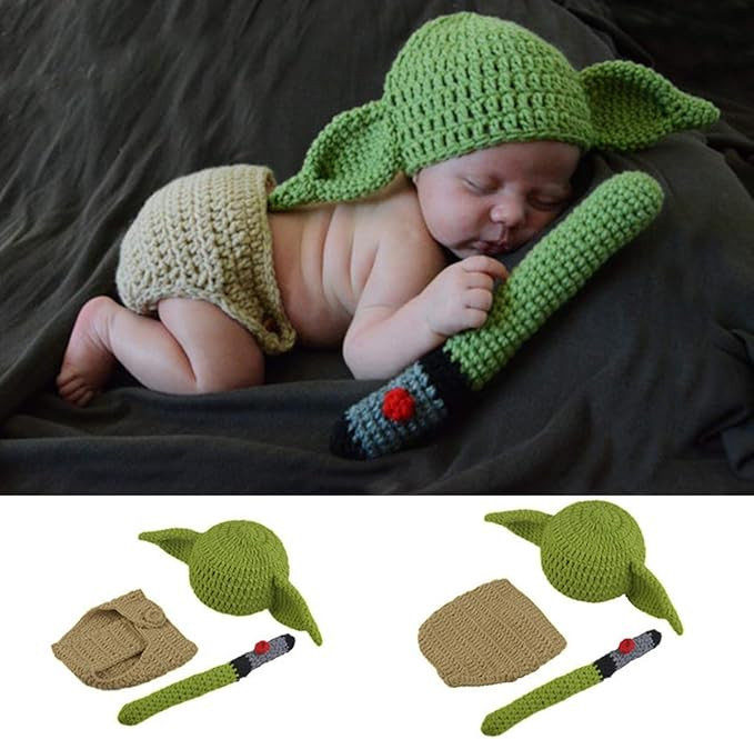 3 PCS Newborn Photography Prop Baby Hat Knit Handmade Cover Diaper Costume for Infant Boy Girl Pr... | Amazon (US)