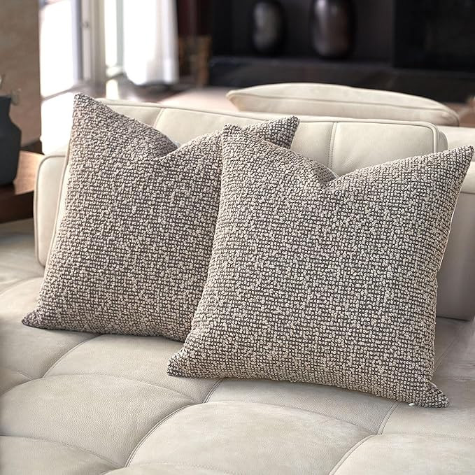DOMVITUS 18x18 Pillow Covers Set of 2, Boucle Pillow Covers, Decorative Neutral Accent Throw Pill... | Amazon (US)