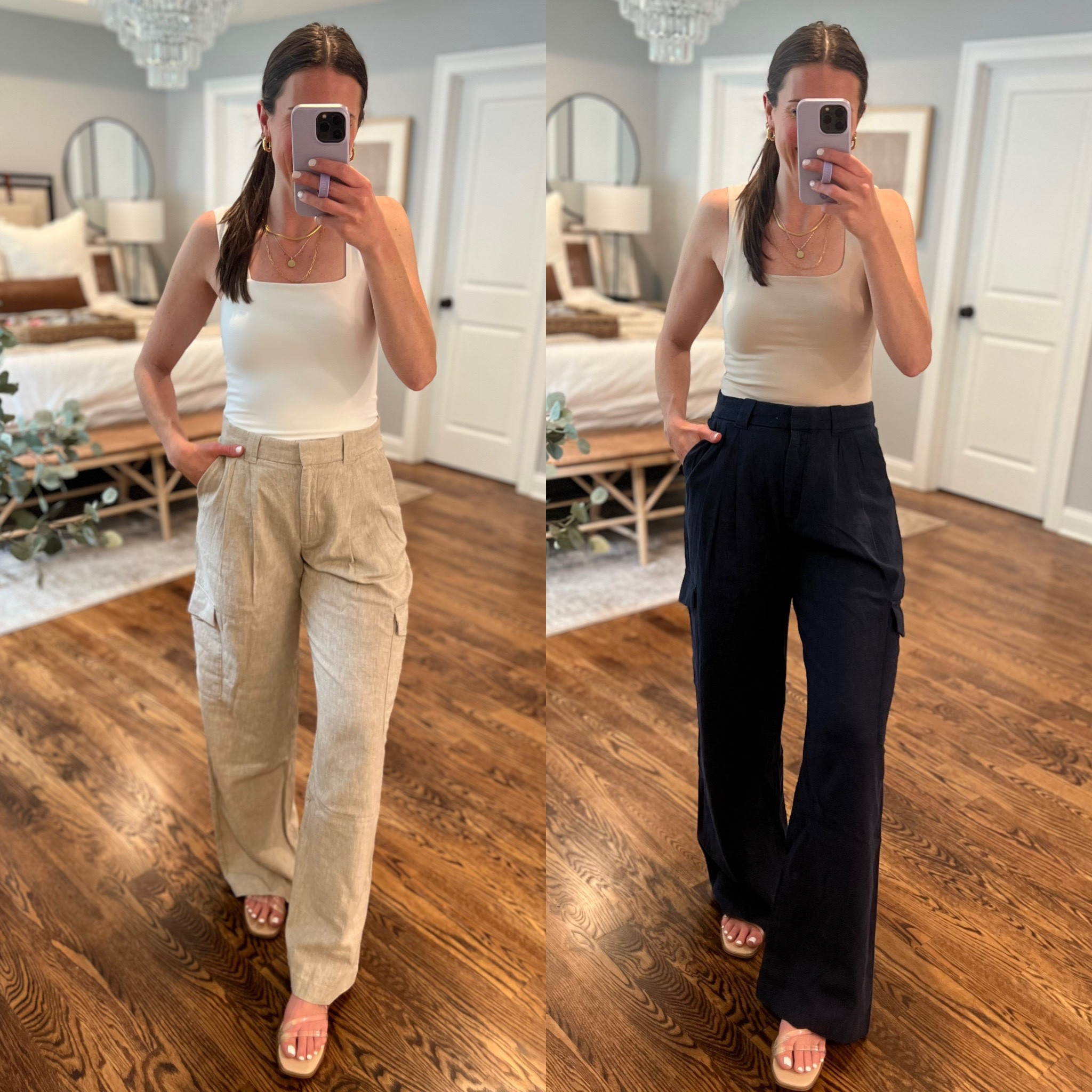 Linen-Blend Tailored Wide Leg Pant curated on LTK