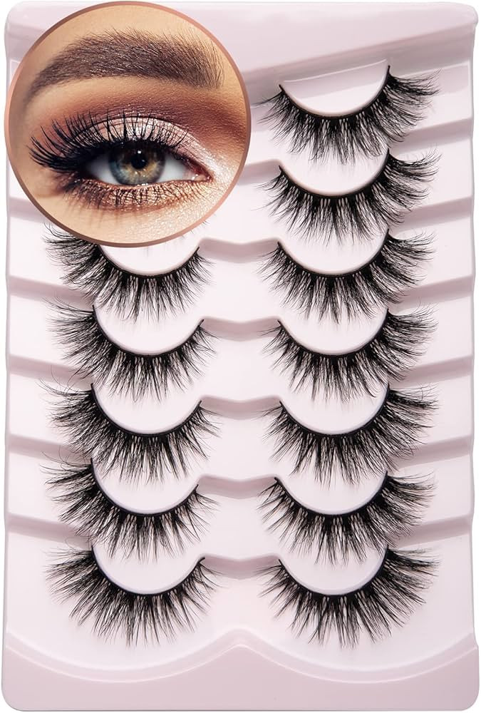 Onlyall Lashes Mink False Eyelashes Natural Wispy Lashes Soft Faux Mink Lashes Fluffy False Lashe... | Amazon (US)