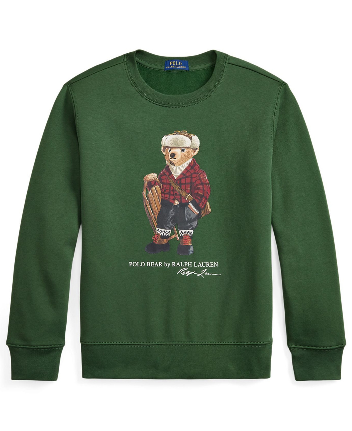 Polo Ralph Lauren Big Boys Polo Bear Fleece Sweatshirt - Bear Bottle Green | Macy's