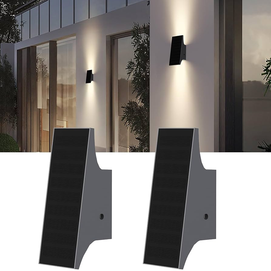 Solar Sconce Lights Outdoor, Dimmable Solar Wall Lights Up and Down, 3000K 700LM Solars Lights Ou... | Amazon (US)