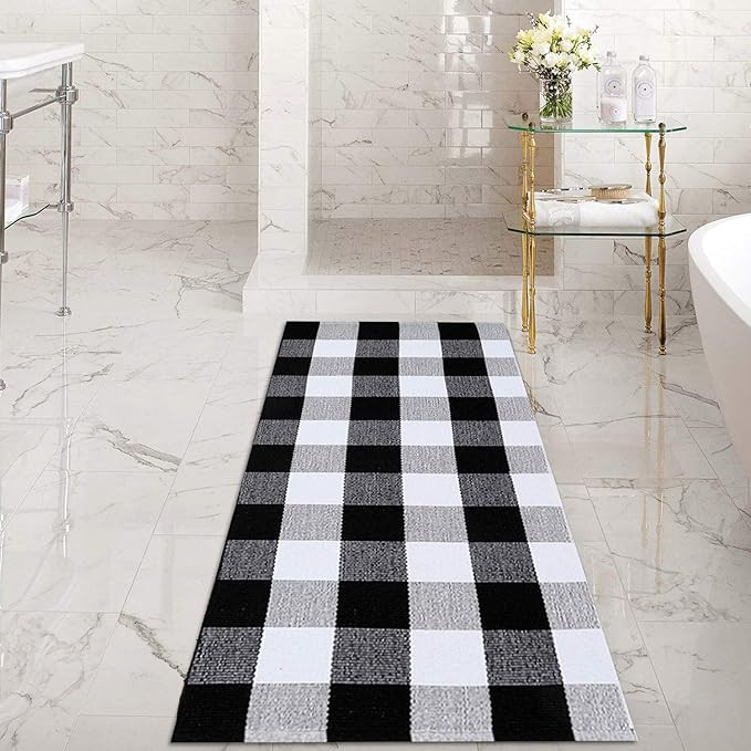 Winwinplus Buffalo Check Rug Cotton Washable Doormat Unique for Bedroom/Living Room/Kitchen 23.6 ... | Amazon (US)