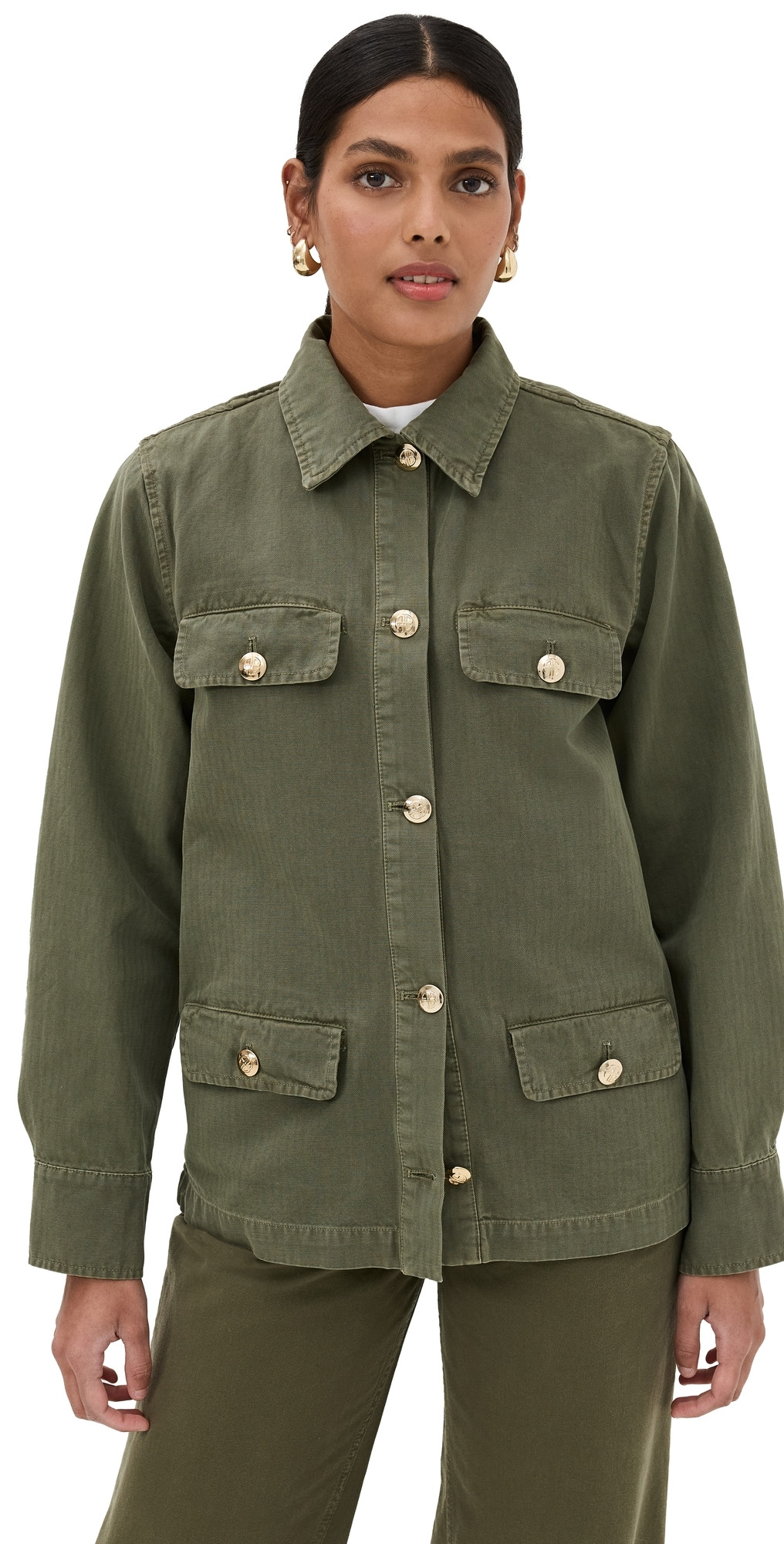ANINE BING Corey Barn Jacket Army Green M | Shopbop