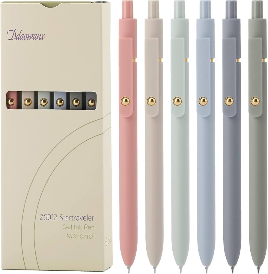 Ddaowanx Gel Pens,6 Pcs 0.5mm Retractable Quick Dry Black Ink Pens | Amazon (US)