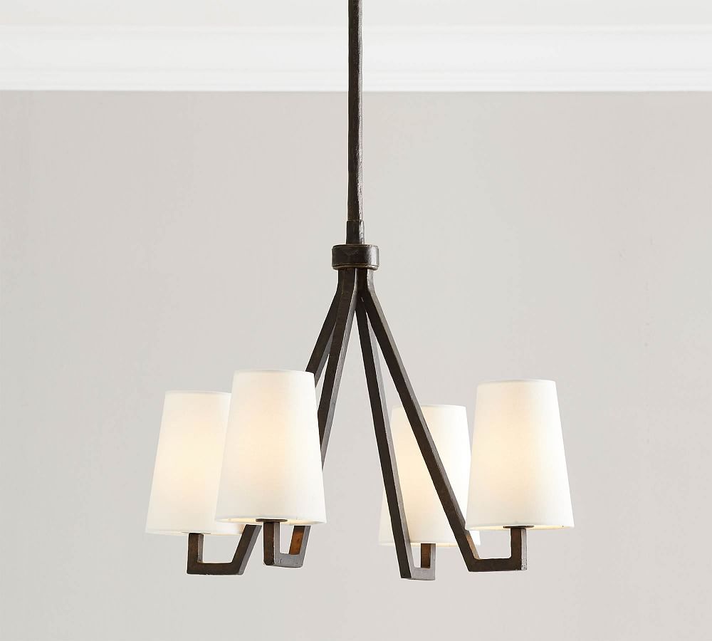 Carson Forged-Iron 4-Arm Chandelier | Pottery Barn (US)