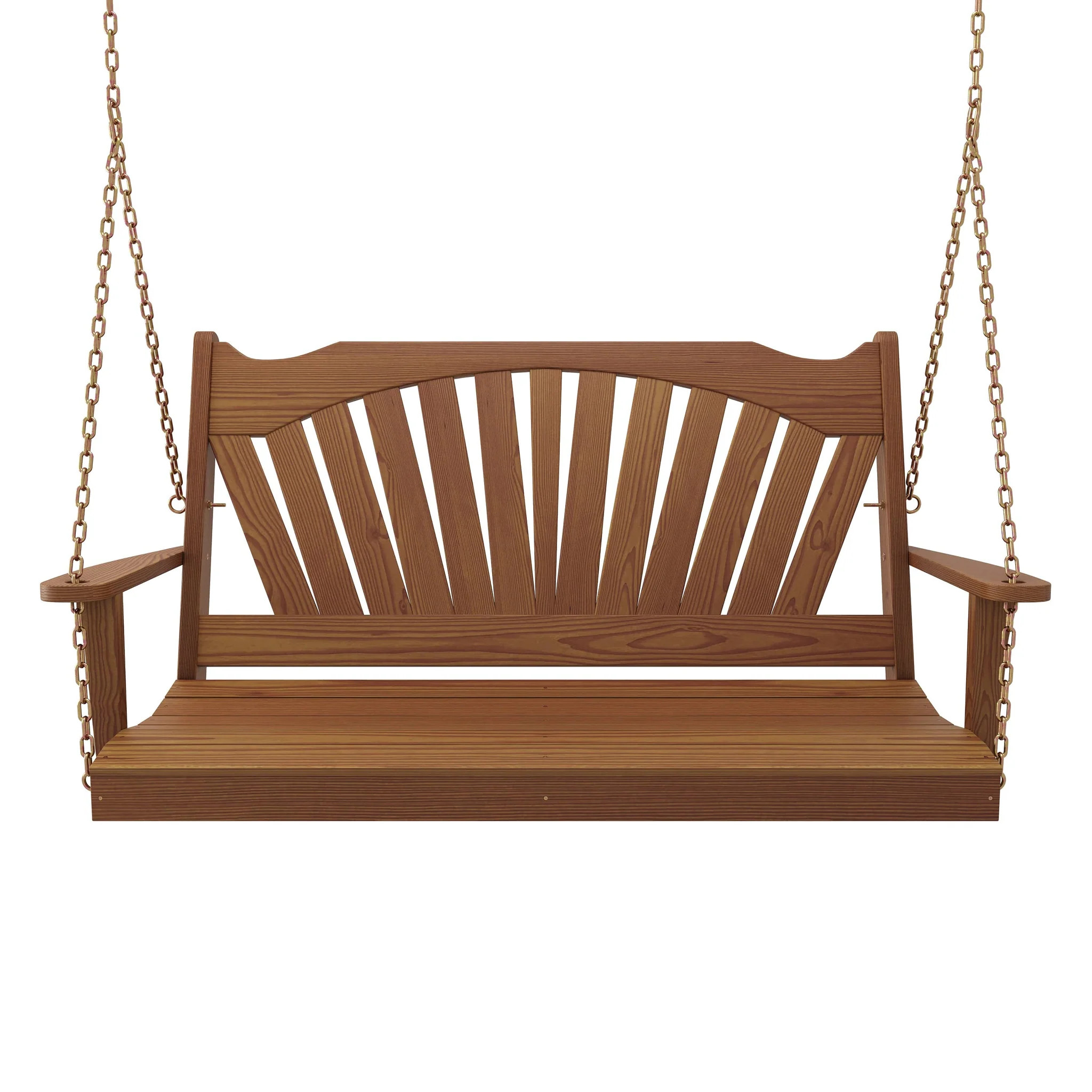 Keystone Amish Co. Sunburst Porch Swing, 4 Foot, Mushroom Stain | The Porch Swing Company