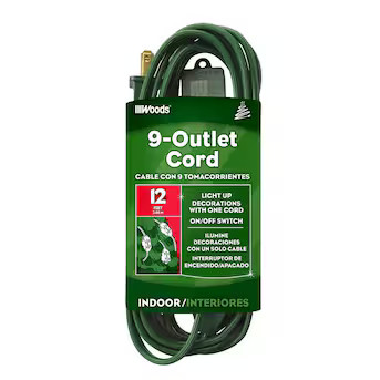 Woods 12-ft 18/2 Green 2 Prong Indoor SPT-2 Light Duty | Lowe's