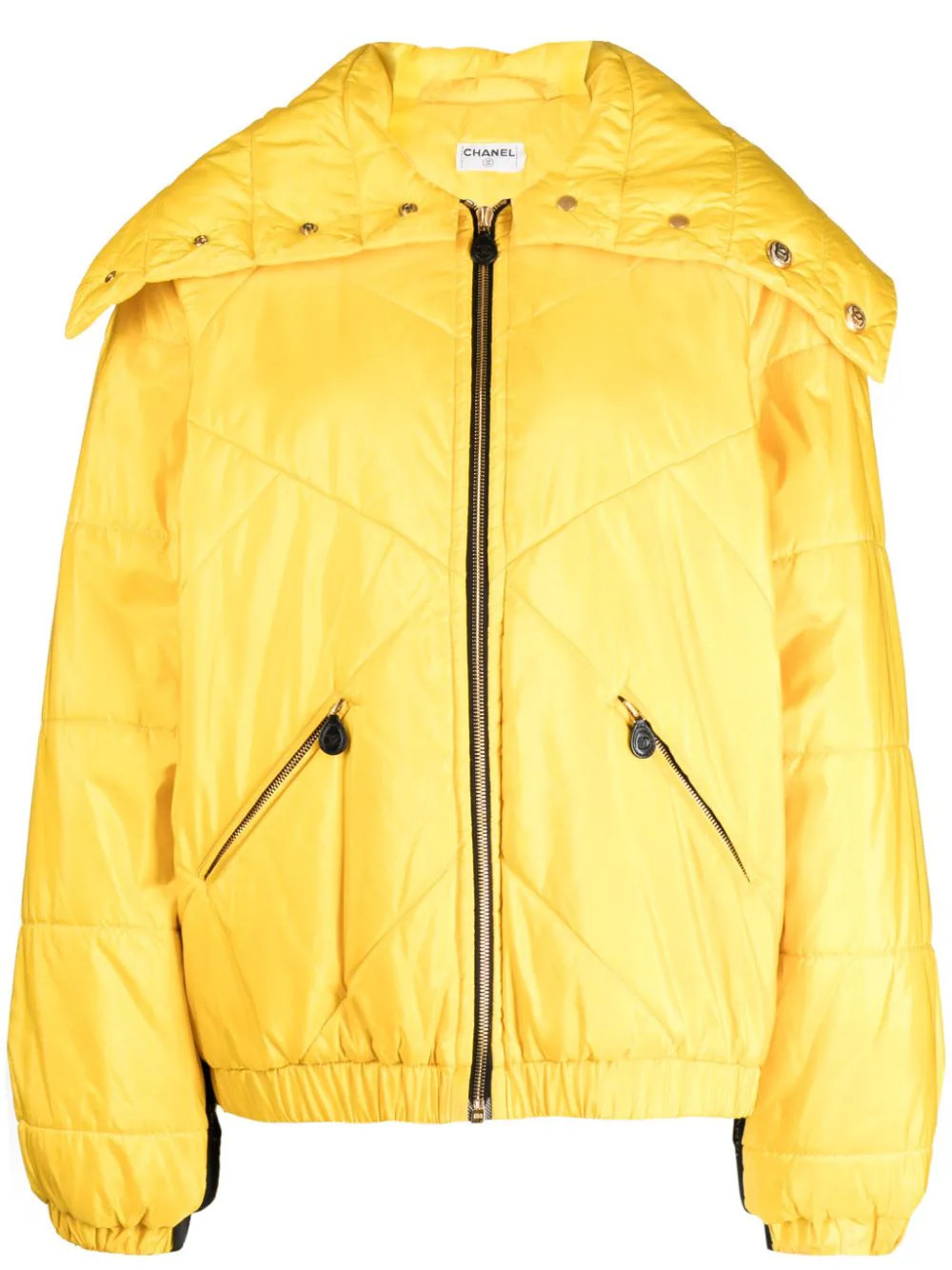 CHANEL Pre-Owned 1980-1990s silk quilted jacket - Yellow | Farfetch Global