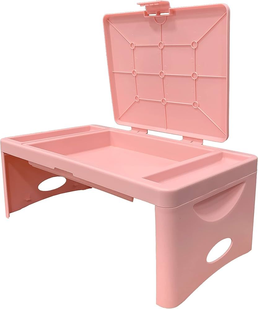 Foldable Lap Desk with Storage Pocket | Blush Color. Perfect use for Laptops, Travel, Breakfast i... | Amazon (US)