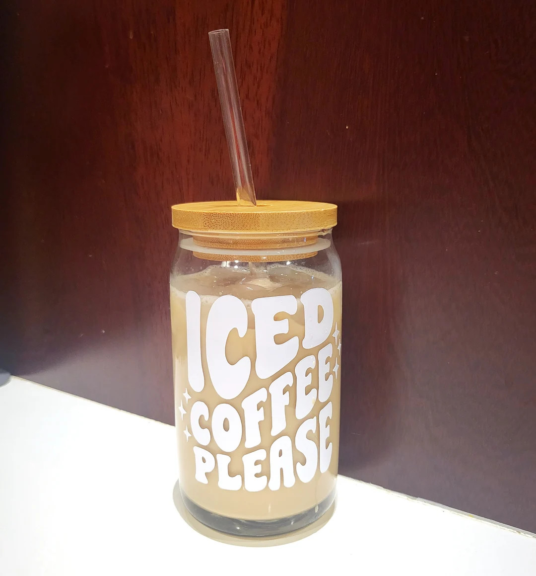 Ice Coffee Please|Soda can glass|Beer Can Glass|Aesthetic coffee glass|Iced coffee cup or mug|16o... | Etsy (US)