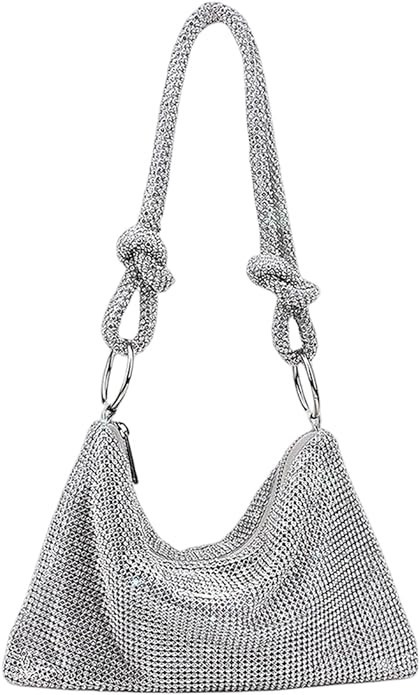 UMREN Rhinestone Hobo Bags for Women Chic Evening Handbag Sparkly Crystal Cluth Purse for Party C... | Amazon (US)