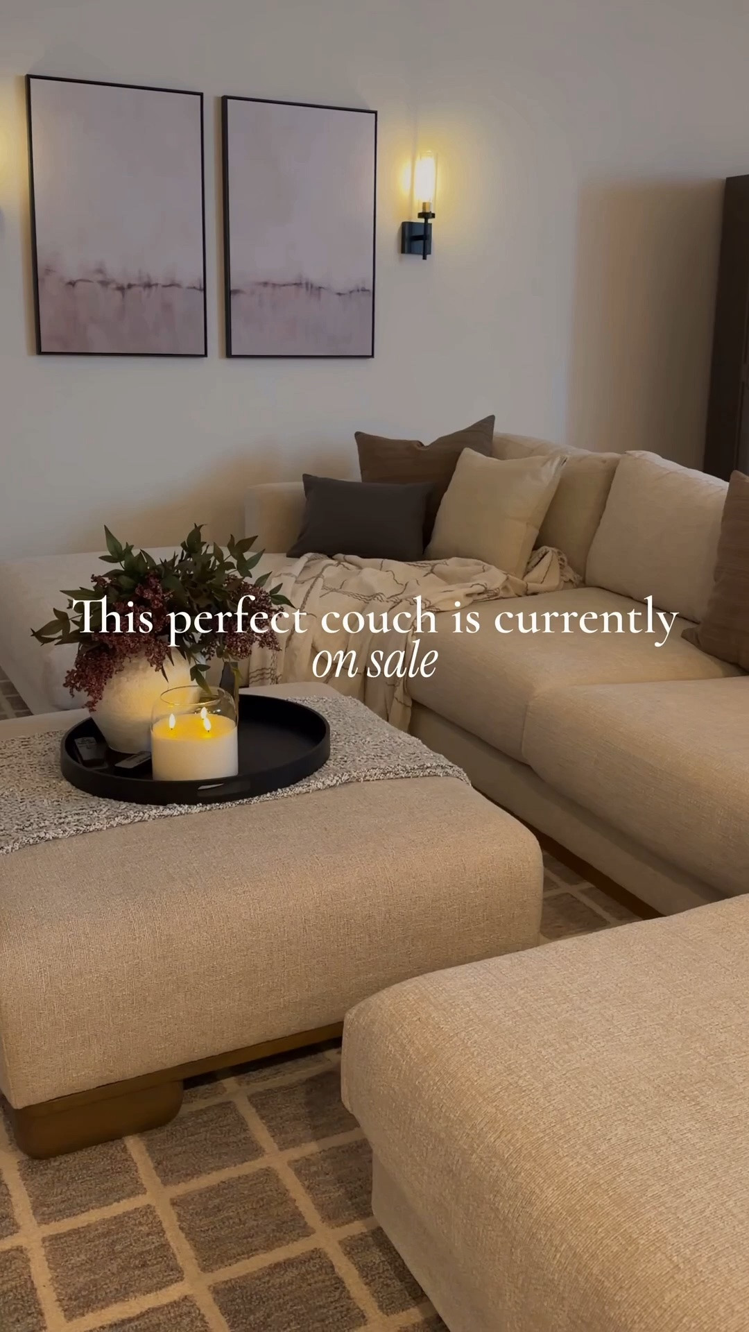 Stunning and cozy AND performance fabric! The wood base is such a beautiful touch. One of my faves!

#LTKHome #LTKSaleAlert #LTKdayinmylife