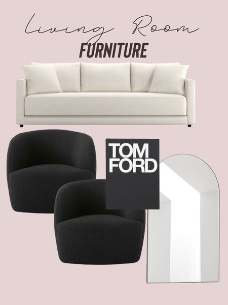 Living room decor furniture white couch black boucle sliver chair tom ford book 

#LTKunder50 #LTKunder100 #LTKmens
