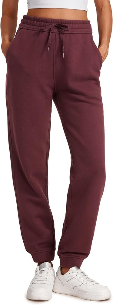 CRZ YOGA Cotton Fleece Lined Sweatpants Women High Waisted Warm Casual Lounge Jogger Pants with P... | Amazon (US)