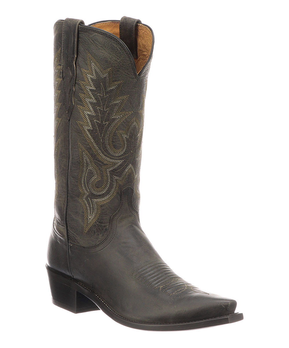 Lucchese Bootmaker Men's Western Boots NA - Anthracite Leather Cowboy Boot - Men | Zulily