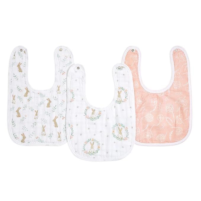 aden + anais Essentials Baby Bibs Soft & Absorbent 100% Muslin Cotton Adjustable Snap Bibs Set fo... | Amazon (US)