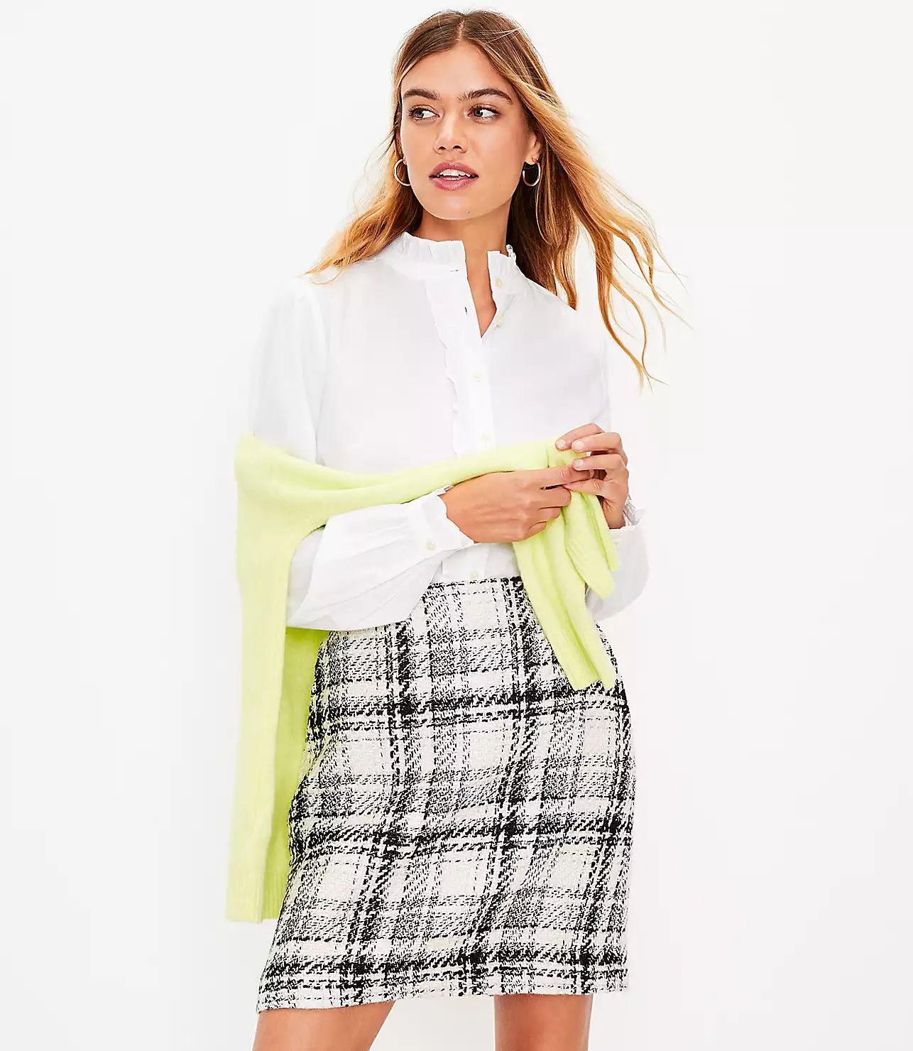 Tweed Pocket Skirt | LOFT