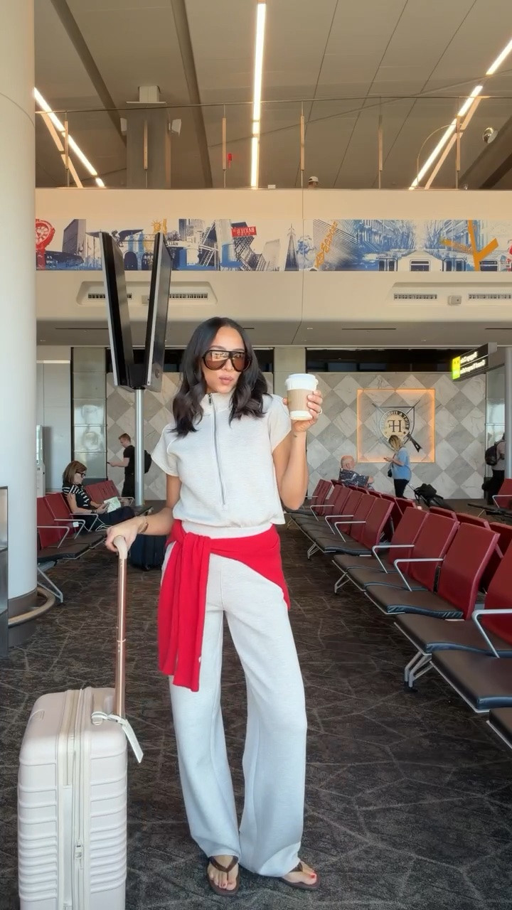 US Open travel outfit ✈️ Wearing size XS Tall jumpsuit (use code NENAXSPANX to get 15% off your first Spanx order!) and size S red cardigan

#LTKTravel #LTKSeasonal