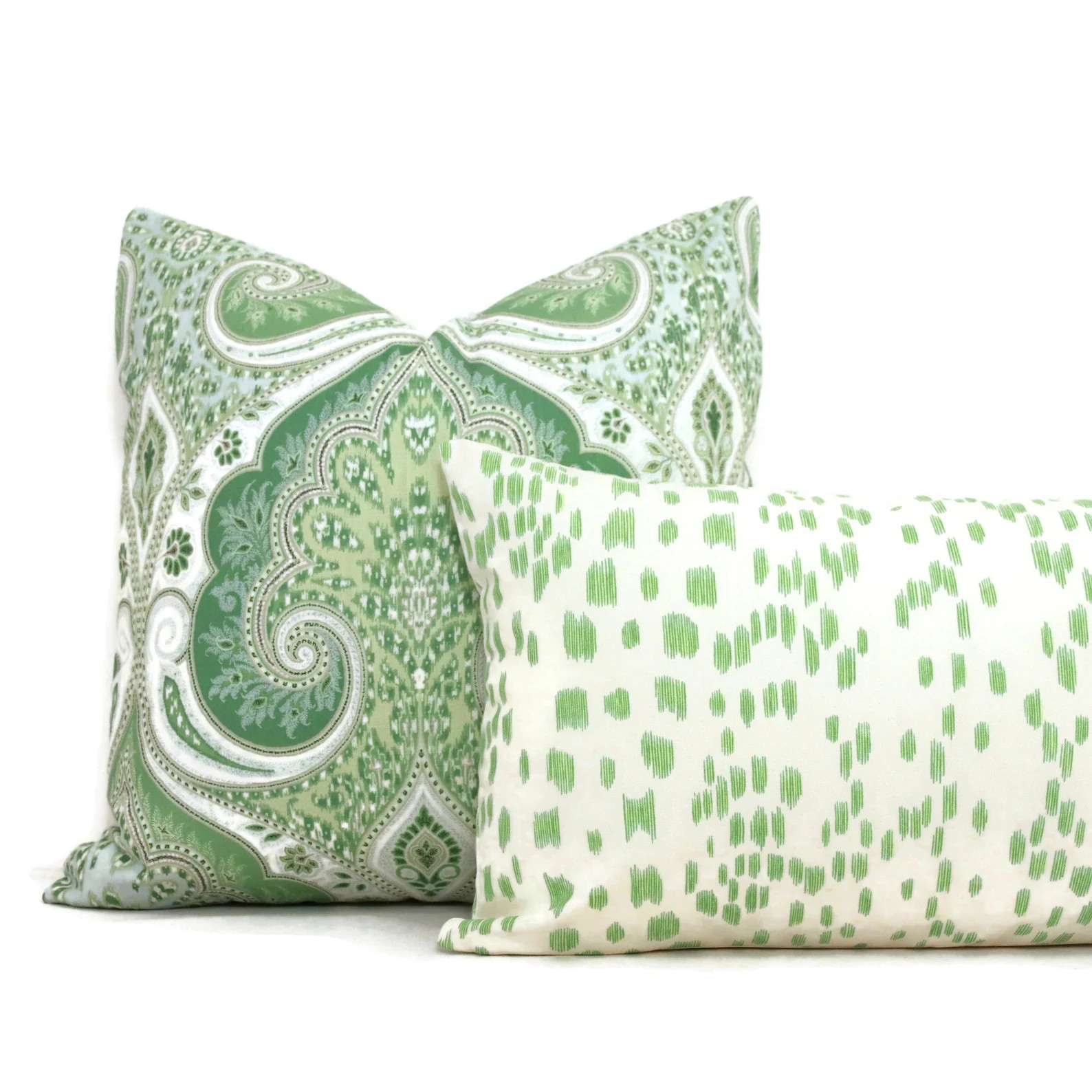 Brunschwig Fils Les Touches Peridot Green Decorative Pillow Cover 18x18, 20x20, 22x22, Eurosham L... | Etsy (US)