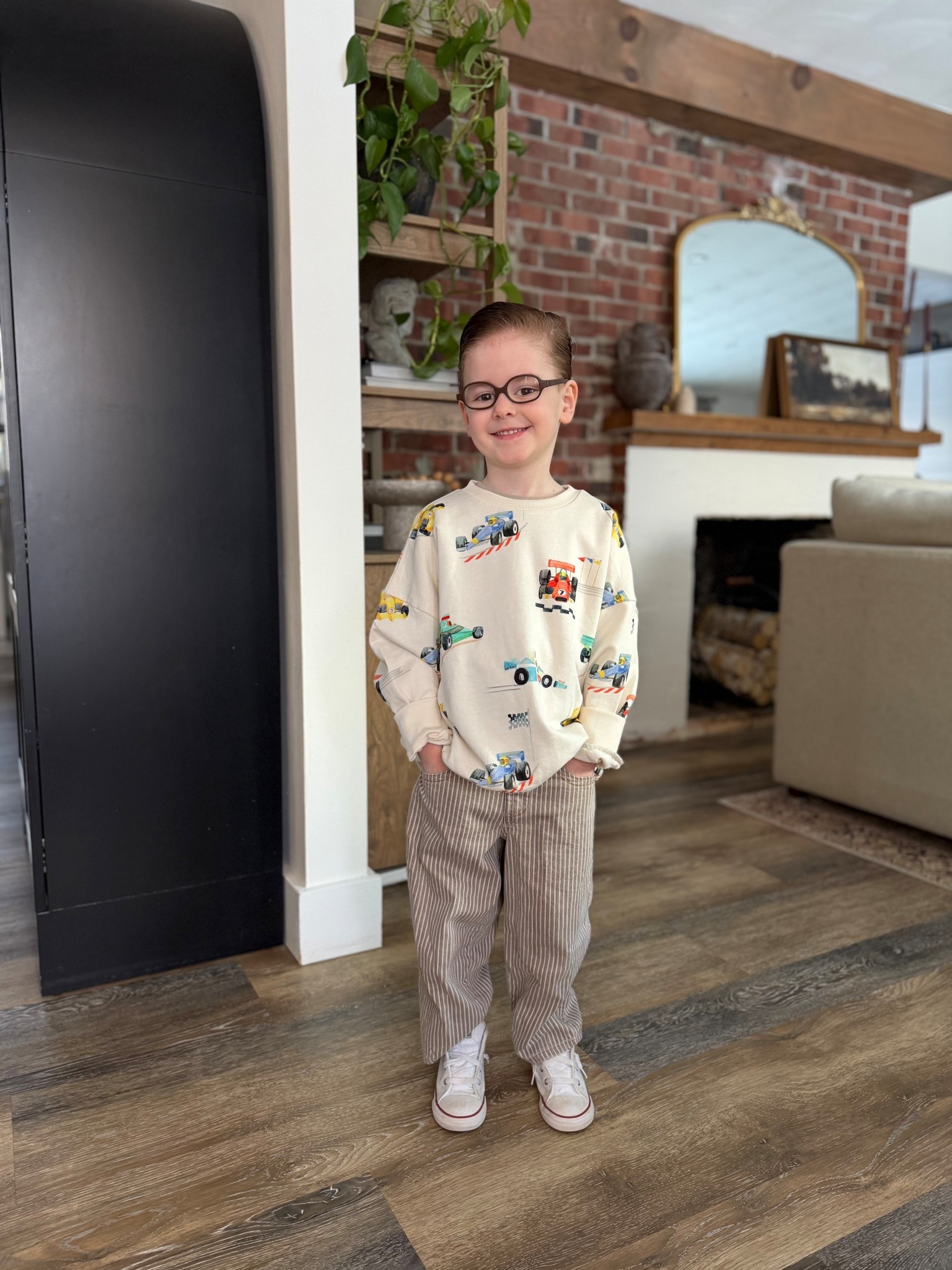 Cutest race car sweatshirt ❤️❤️ he’s in a size 5/6 and has a ton of room to grow! Love this on him! Jeans are Zara and also looking similar 🥰🥰

PreK school outfits, graphic sweatshirts, fun colors, preschool aged boy clothes, Zara, Zara kids, converse 

#LTKKids