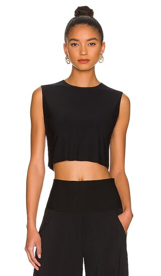 Butter Cropped Muscle Tee in Black | Revolve Clothing (Global)