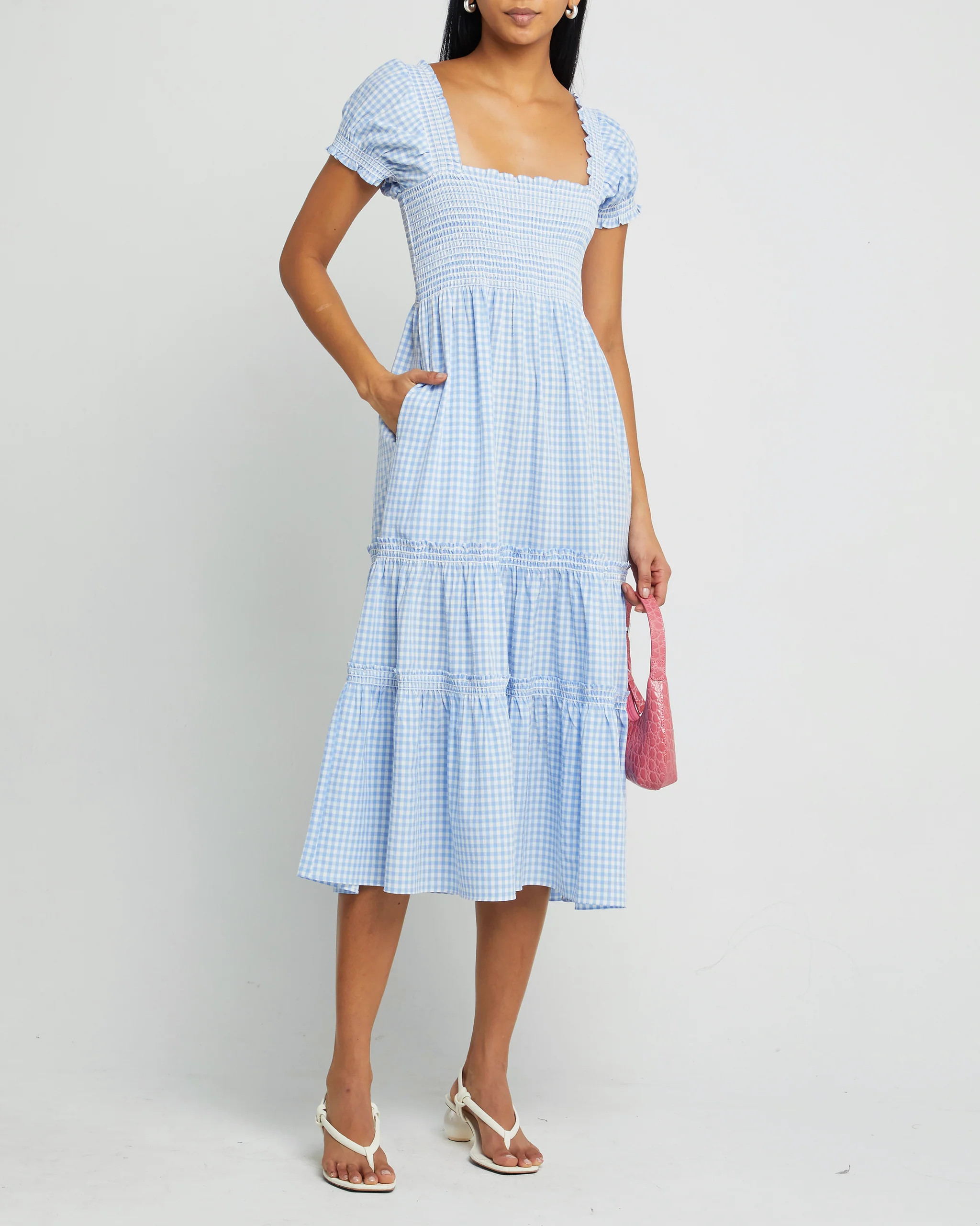 Square Neck Smocked Maxi Dress | Few Moda