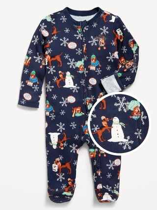2-Way-Zip Printed Sleep &amp;amp; Play Footed One-Piece for Baby | Old Navy (US)