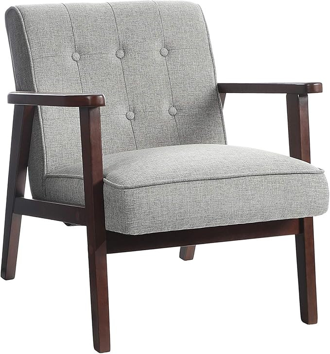 SONGMICS Leisure Chair with Solid Wood Armrest and Feet, Mid-Century Modern Accent Sofa, for Livi... | Amazon (US)