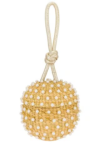 Poolside Disco Ball Pearl Wristlet in Natural & White from Revolve.com | Revolve Clothing (Global)