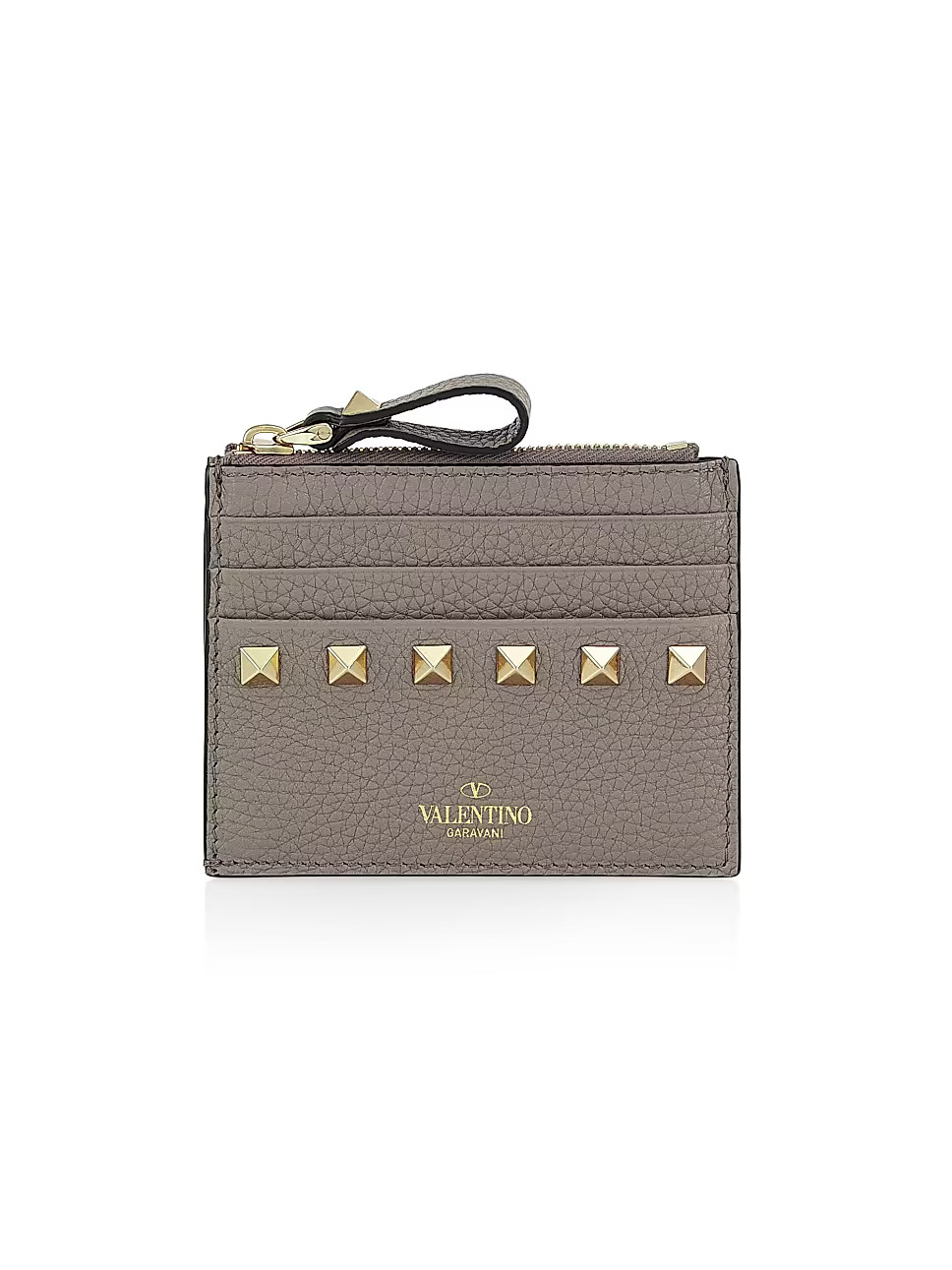 Rockstud Leather Card Case | Saks Fifth Avenue