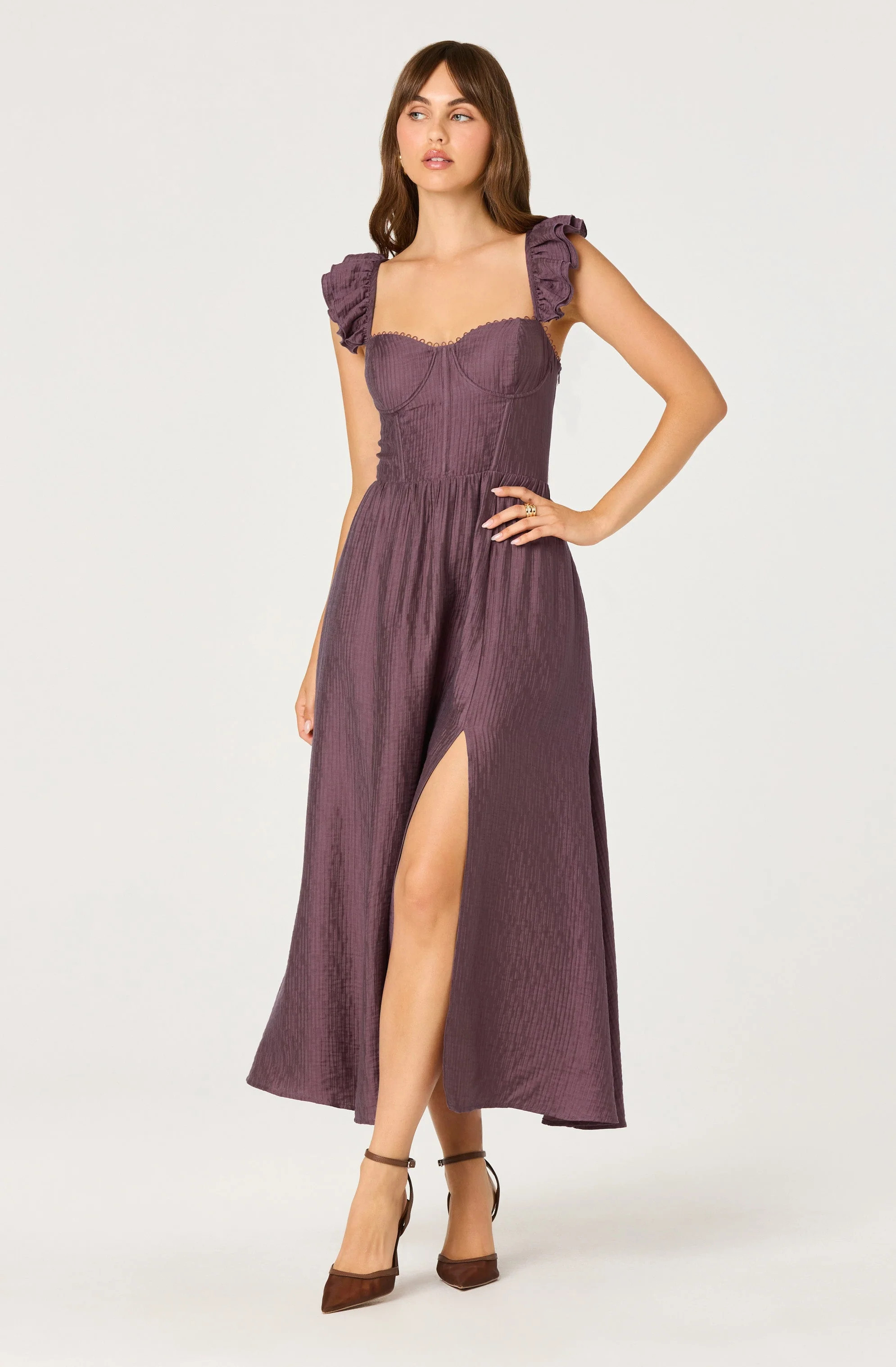 Wedelia Bustier Midi Dress - Mauve / XS | ASTR The Label (US)